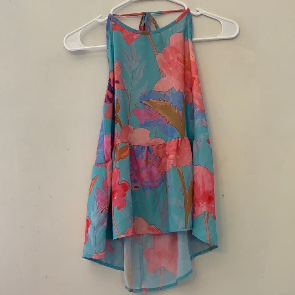 Everly multicolored floral backless tank Size S Tie back
